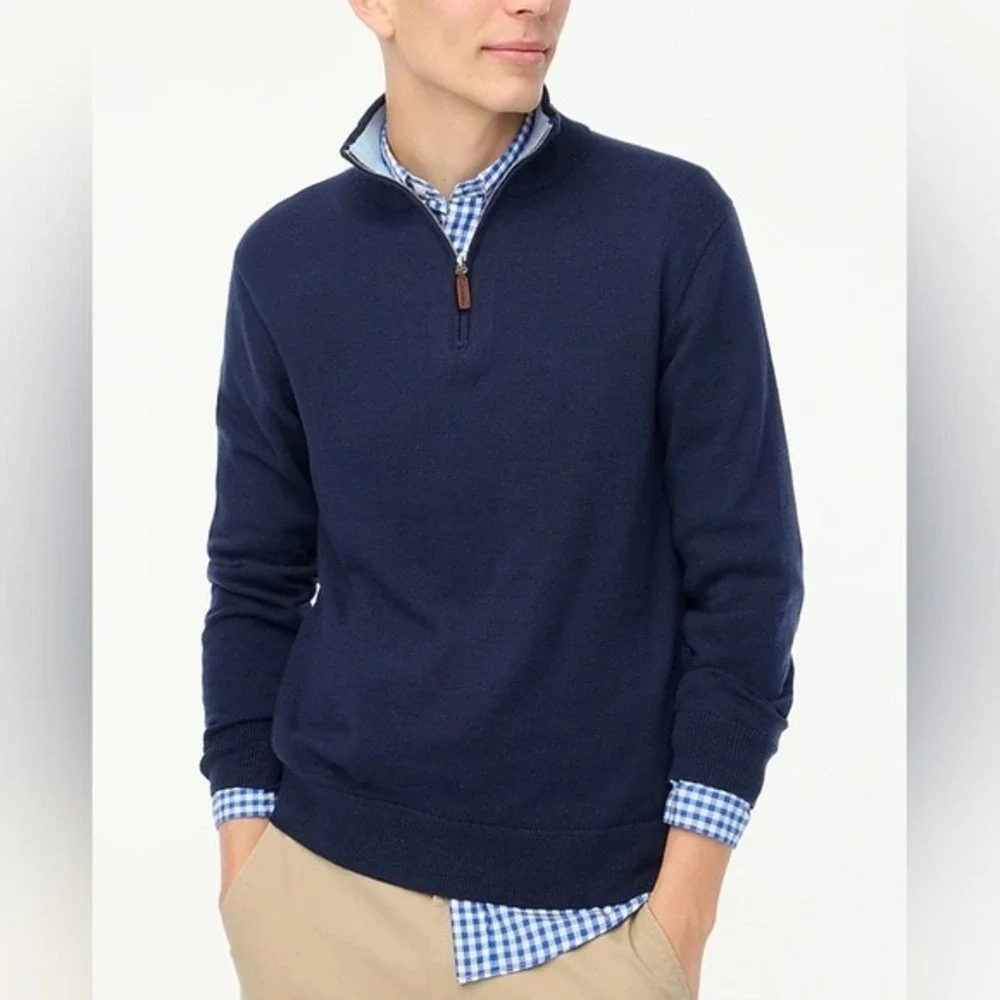 J. Crew Factory Cotton half-zip‎ sweater NWOT M